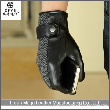 Newest design high quality Black Winter Leather Gloves